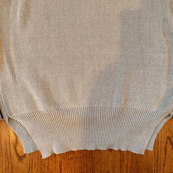 Legoe Heritage Cotton Blend Crewneck Side Slit Sweater | Gray | 0 - US 4/SMALL - Picture 10 of 10